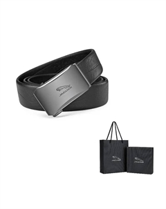 Кожаный ремень мужской черный 3.5 см, Black Jaguar