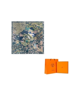 HERMES Шёлковый шарф женский небесно-голубой, Sky Blue Hermès