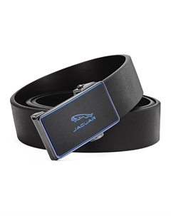 Мужской ремень из натуральной кожи черный шириной 3.4 см, Black Jaguar