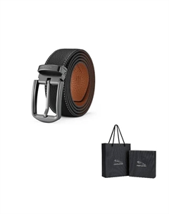 Мужской ремень из натуральной кожи черный шириной 3.4 см, Black Jaguar