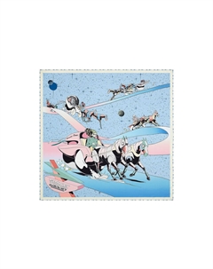 HERMES Шёлковый шарф женский небесно-голубой, Sky Blue Hermès