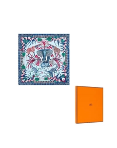 HERMES Шёлковый шарф, Sky Blue/Denim Blue/Pink Hermès