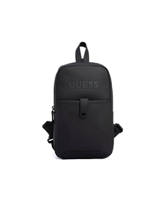 Синтетическая кожаная слинг-сумка малого размера унисекс черная, Black Guess