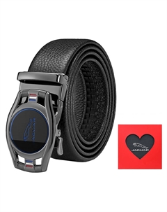 Мужской кожаный ремень из коровьей кожи черный шириной 3.55 см, Blue Logo Heart Box Clothing Sets Jaguar