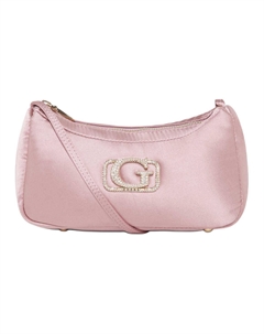 Тканевая сумка через плечо среднего размера женская розовая черная, Pink Guess