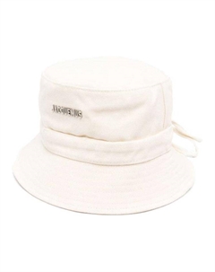 Кепка-ведро с вышивкой логотипа и шнурком, Ecru Jacquemus
