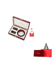 Кожаный ремень мужской двойная пряжка, Black Jaguar