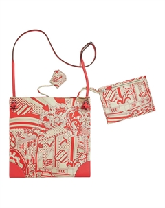 HERMES Шёлковая сумка через плечо из телячьей кожи, Open Country Orange Hermès