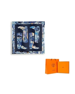 HERMES Шёлковый шарф, Blue Hermès