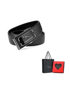 Мужской ремень из натуральной кожи черный шириной 3.5 см, Black Jaguar