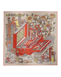 HERMES Шёлковый шарф унисекс красный, Red Hermès