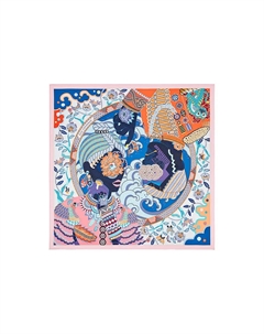 HERMES Шёлковый шарф женский розовый, Pink Hermès