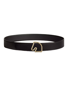 HERMES Мужской кожаный ремень с двойной пряжкой, Black Hermès