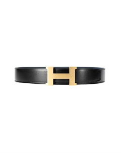 HERMES Кожаный ремень мужской черный тёмно-синий, Black/Dark Blue Hermès