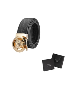 Кожаный ремень мужской шириной 3.5 см, Gold Jaguar