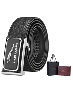 Кожаный ремень мужской из натуральной кожи дикой коровы, Inner Buckle, Premium Wooden Box Jaguar