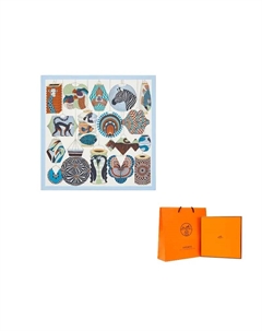 HERMES Шёлковый шарф женский белый, White Hermès