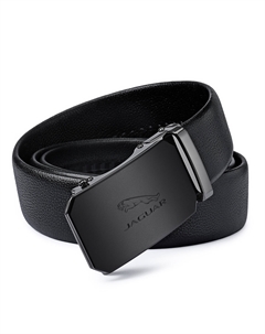 Мужской ремень из натуральной кожи черного цвета шириной 3,55 см, Black Jaguar