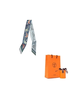 HERMES Шелковый шенголовый платок женский светло-голубой, Light Marine Blue Hermès