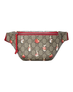 Коллекционный рюкзак-пояс Peter Rabbit с кожаной поясной сумкой Детский черно-зелено-красный Gucci