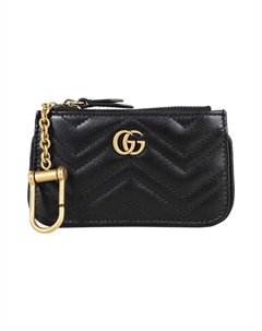 Кожаный брелок унисекс черный Gucci