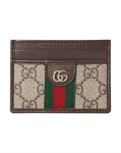 Кожаный картхолдер Ophidia из панельной ткани Gucci