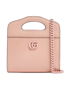 Кожаный картхолдер GG Marmont для женщин розовый Gucci