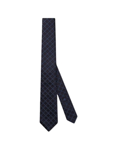 Шелковый галстук с жаккардовым логотипом, Blue Gucci