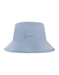 Хлопковая шляпа-ведро мужская синяя, Blue Gucci