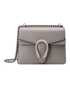 Кожаная цепочка Дионис Бог Вина миниатюрная женская сумка через плечо серый Gucci