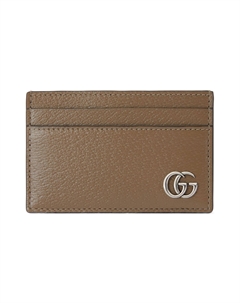Кожаный картхолдер GG Marmont мужской бежевый Gucci