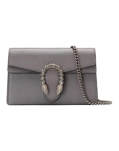 Кожаная сумка Дионис на цепочке через плечо для женщин серого цвета Gucci
