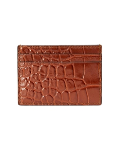 Кожаный картхолдер унисекс коричневый Gucci