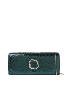 Клатч Viven с тиснением под крокодила, зеленый Malone souliers