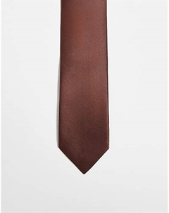 Атласный галстук коричневого цвета Asos design