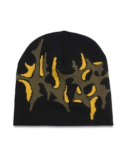 Акриловая вязаная шапка унисекс черная, Black Vans