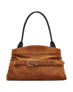 Коричневая замшевая женская сумка через плечо Marc jacobs