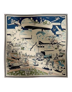 HERMES Шаль унисекс морского синего цвета, Marine Blue Hermès