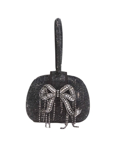 Клатч с верхней ручкой и стразами Self-portrait