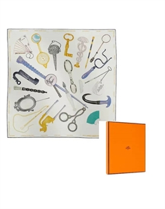 HERMES Шёлковый шёлковый платок женский белый, White Hermès