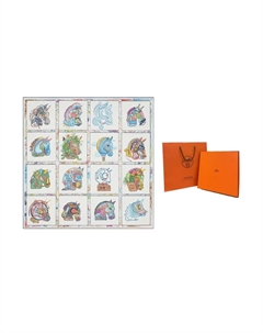 HERMES Шёлковый платок, Gray-Shopping Bag Hermès