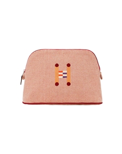 HERMES Сумка для боулинга из 100% хлопка среднего размера женская оранжевая, Orange Hermès