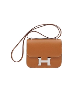 HERMES Констанс Эпсом кожаная мини-сумка через плечо женская 37 золото Hermès