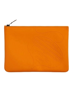 HERMES Полиамидовая сумочка-клатч среднего размера женская оранжевая Hermès