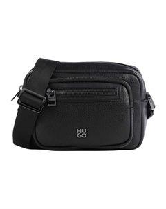 Полиуретановая наплечная сумка через плечо мужская черная Hugo boss