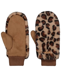 Женские меховые варежки - перчатки, коричневый Barts