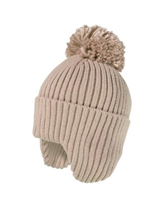 Детская мини-шапочка с помпоном - шапочка, коричневый Maximo