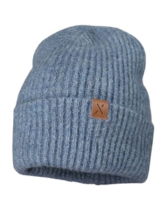 Детская шапочка с отворотом и ребристым узором, синий Maximo