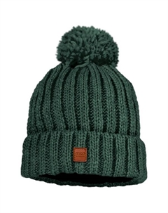 Детская шапка в рубчик с помпоном и флисовой подкладкой - шапка, Forest Maximo