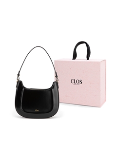 Кожаная седельная сумка женская бордово-черно-шоколадная морская соль, Velia Black Clos